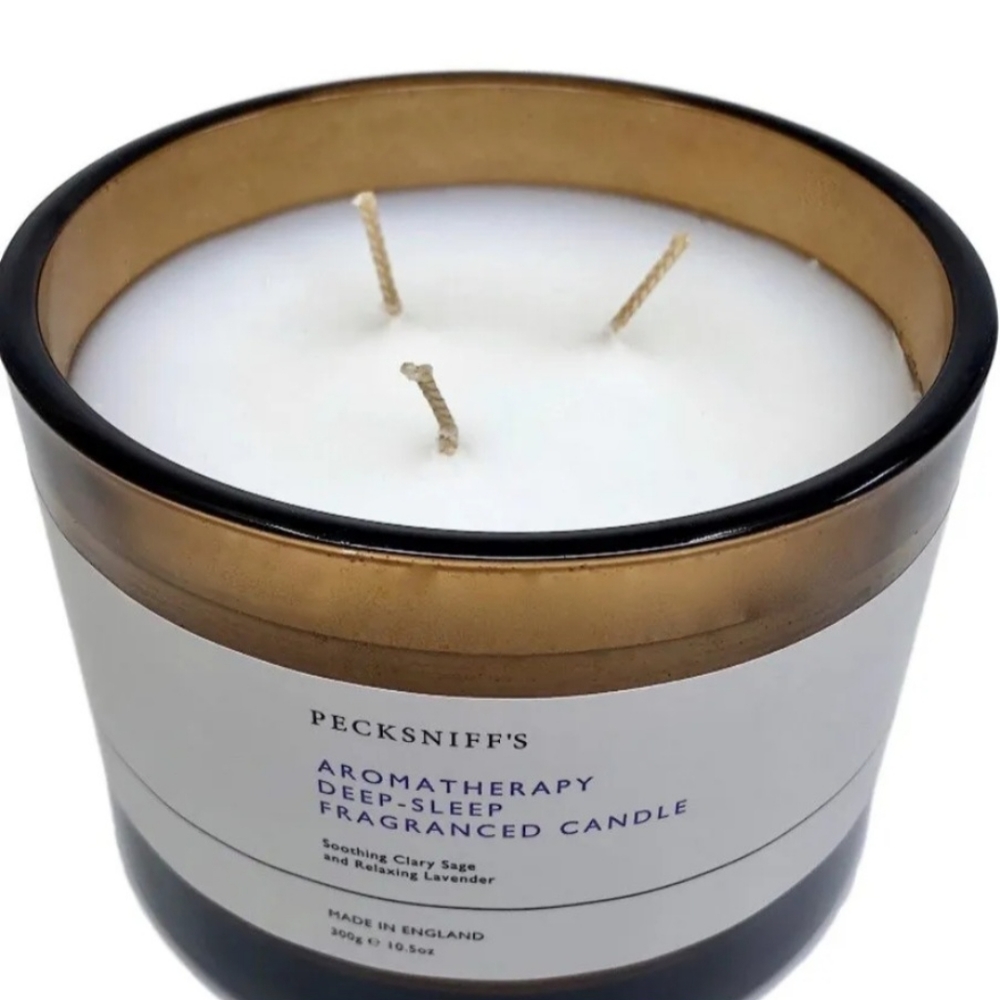Pecksniff's~DEEP SLEEP~Sage & Lavender~Aromatherapy~3 WICK~Candle~10.5oz~NEW
